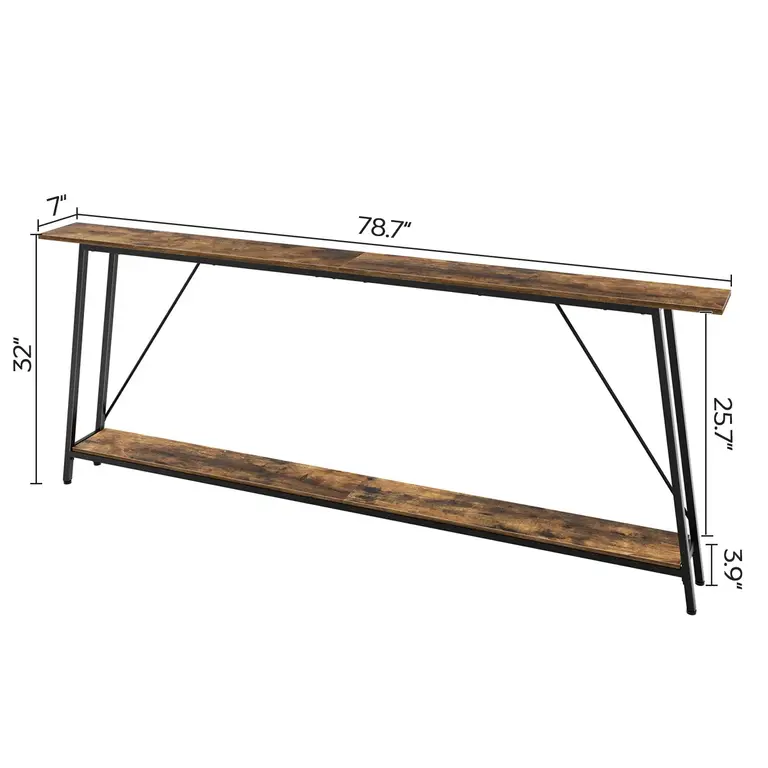 Gullion Console Table Table Top Color: Rustic Brown, Size: 32" H x 71" W x 7" D