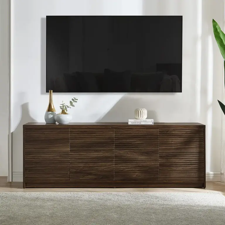 Evangalene Rectangular TV Stand for TV's up to 78" Color: Natural Wood