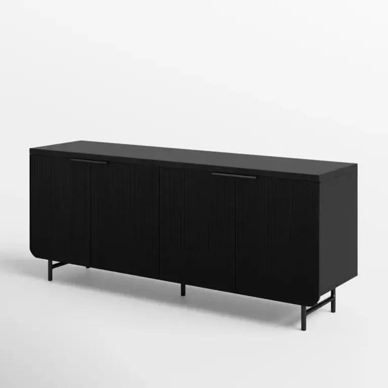 Ludlow Reeded 4-Door Sideboard Color: Black