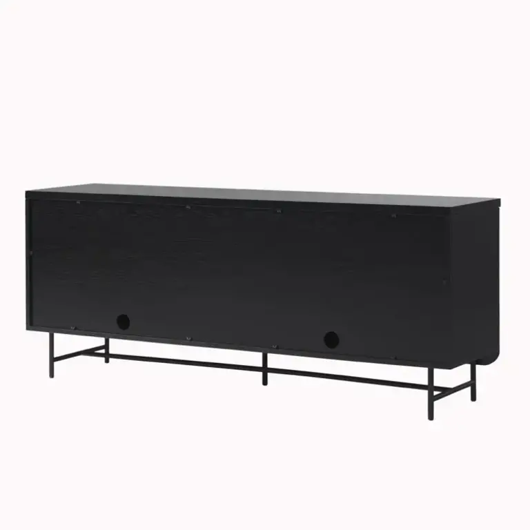 Ludlow Reeded 4-Door Sideboard Color: Black