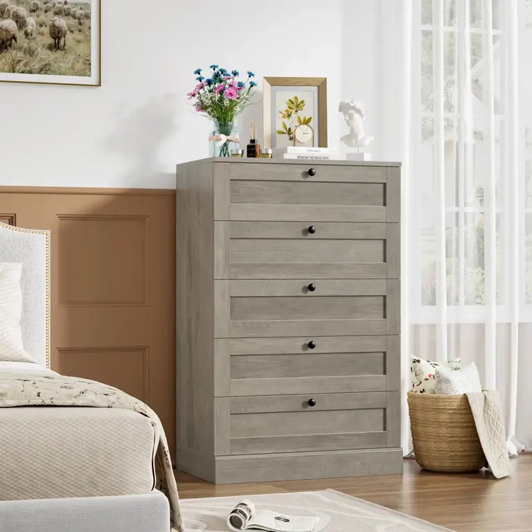 Arfon 5 Drawer 29.1" W Chest Color: Gray