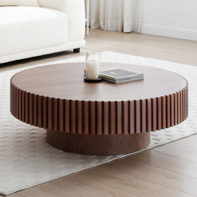 Ansel Coffee Table Size: 13.42" H x 39.37" L x 39.37" W, Color: Walnut