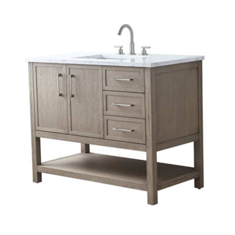 Oliver 42'' Single Bathroom Vanity with Engineered Stone Top Base Finish: Vintage Gray