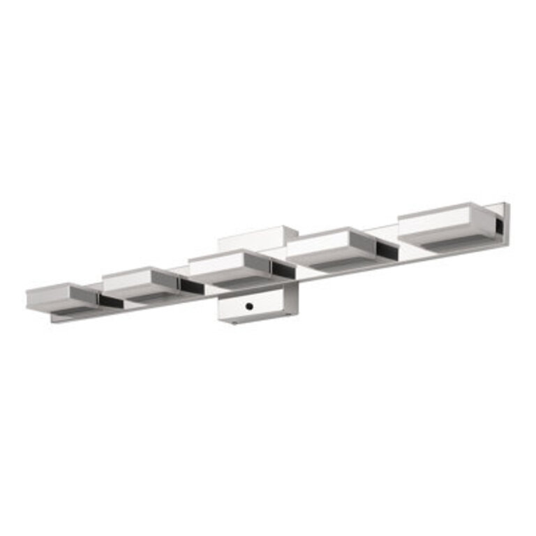 Charnessa Dimmable LED Vanity Light 3000K/4000K/5000K CCT Adjustable Finish: Chrome, Number of Lights: 5