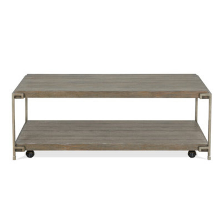 Corbeta Metal Frame Wood Living Room Coffee Table With Casters
