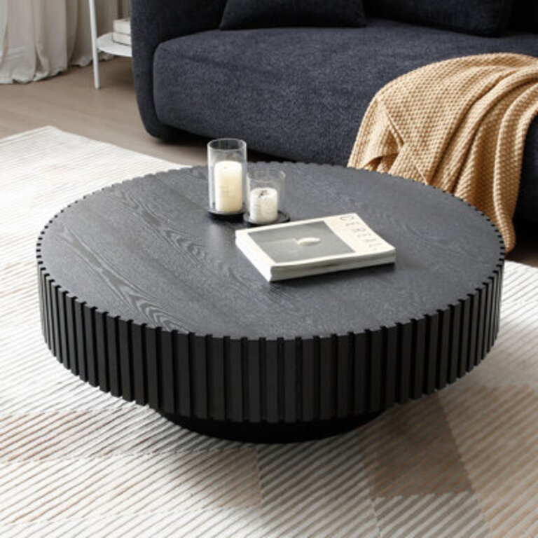 Ansel Coffee Table Size: 13.77" H x 31.49" L x 31.49" W, Color: Black