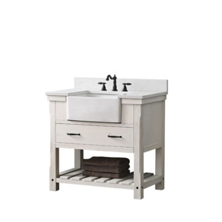 Ettamae 36" Single Bathroom Vanity Base Finish: White Wash