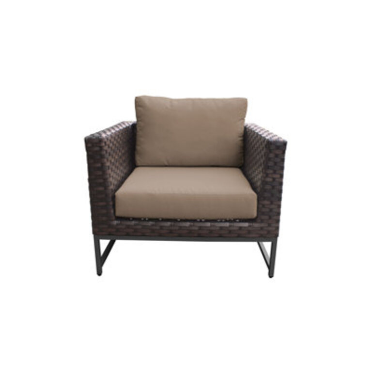 Sywen Patio Chair with Cushions Frame Color: Brown, Cushion Color: Wheat Performance