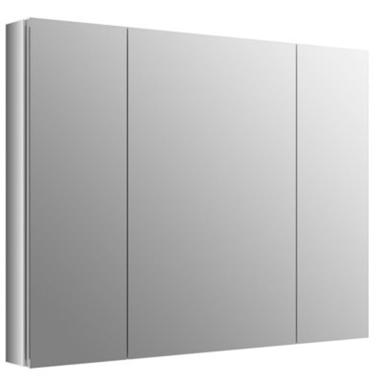 KOHLER Verdera® Aluminum Triple-Door Medicine Cabinet, Frameless with Adjustable Shelves Size: 30"H x 40"W x 4.75" D