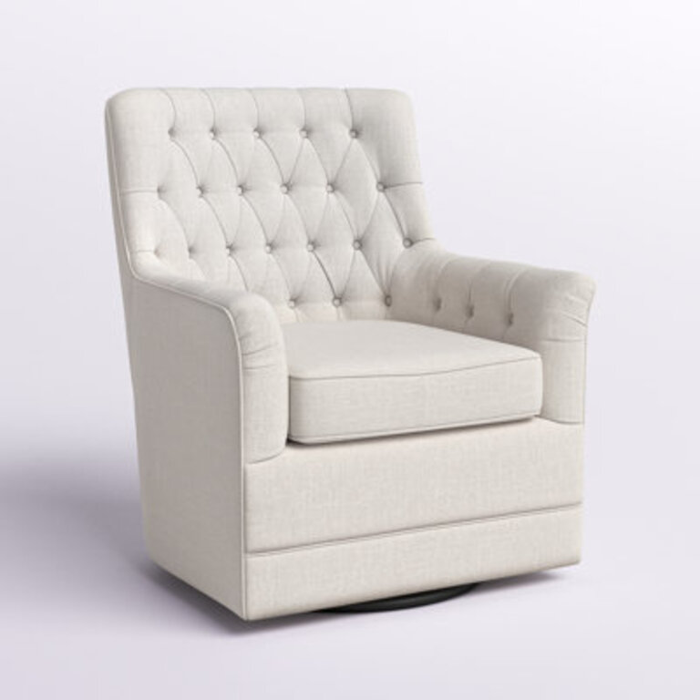 Mathis Button Tufted Swivel Glider Upholstery Color: Natural