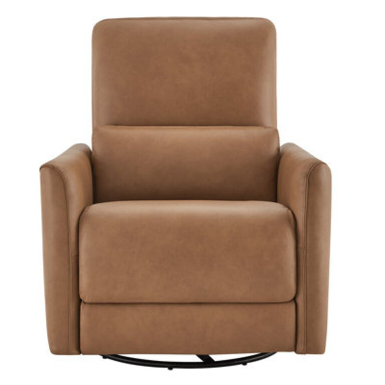 Santo Top Grain Genuine Leather Swivel Power Recliner Upholstery Material: Brown Genuine Leather