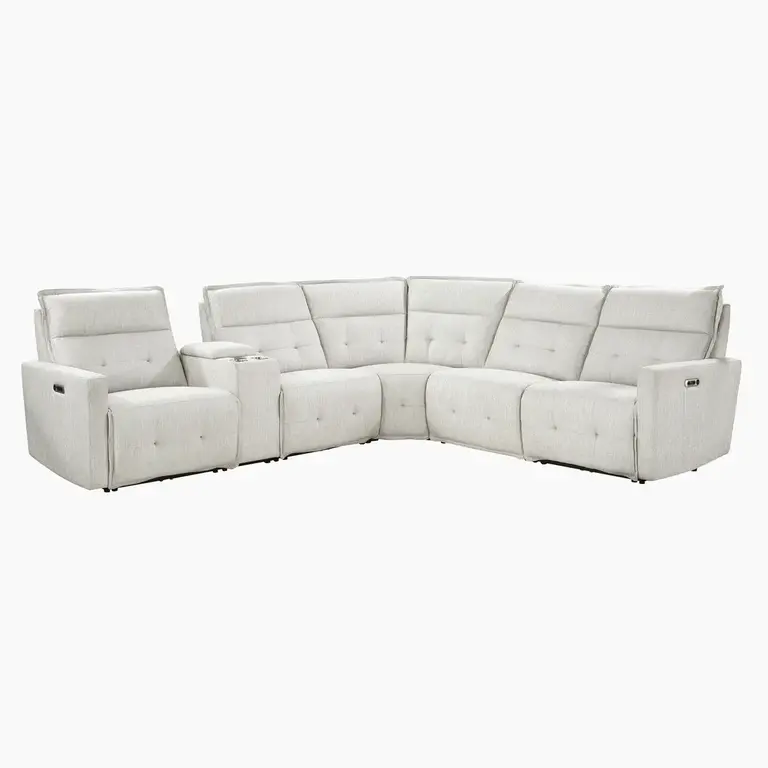 Nanterre Modern 6-Piece Modular Power Reclining Sectional with Power Headrests