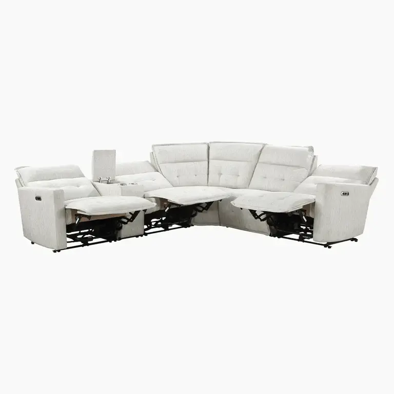 Nanterre Modern 6-Piece Modular Power Reclining Sectional with Power Headrests