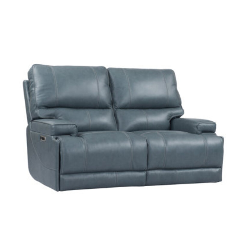 Camrion 65.4" Leather Match Pillow Top Arm Reclining Loveseat Fabric: Teal Leather Match
