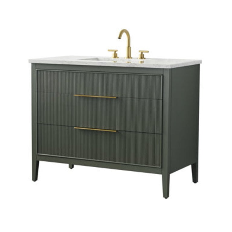 Bilroy 42'' Single Bathroom Vanity with Engineered Stone Top Base Finish: Vintage Green