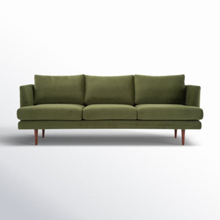 Miller 84'' Upholstered Sofa Fabric: Stax Pistachio Performance Velvet