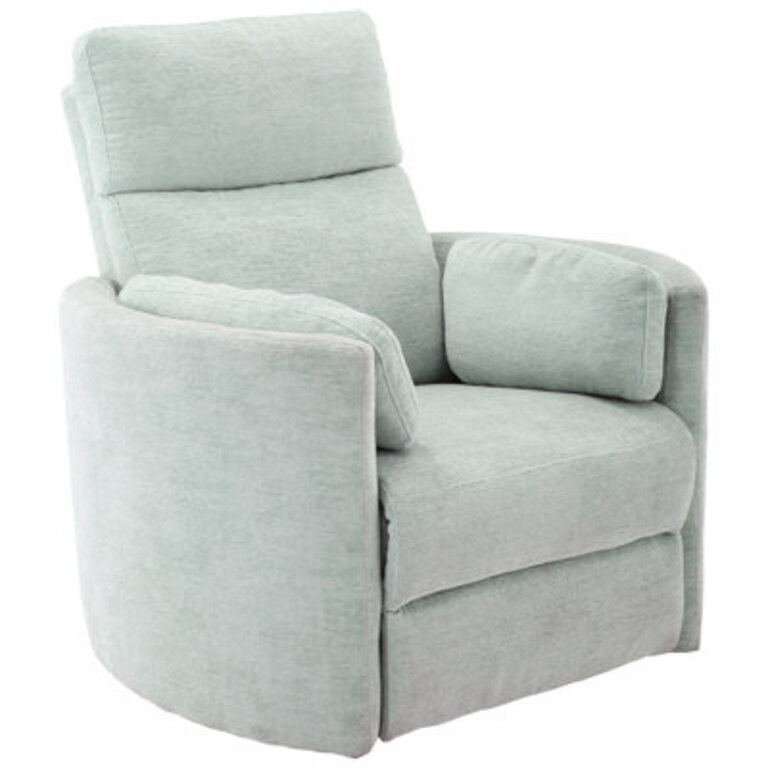 Jelissa 40" Wide Power Recliner Upholstery Color: Light Blue Polyester