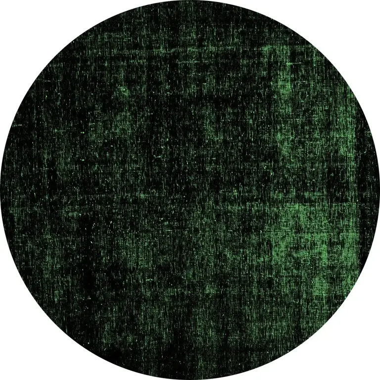 Abstract 1971 Emerald Green Machine Washable Area Rugs Rug Size: Round 8'
