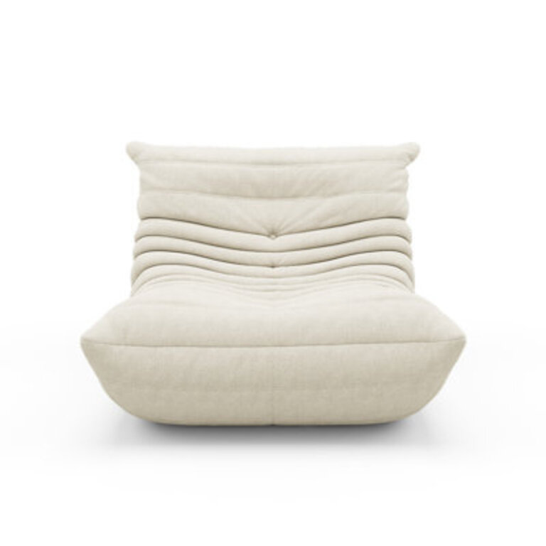 Danial Armless Bean Bag Chair, Mid Century Foam Chair Fabric Type: White Teddy Fabric
