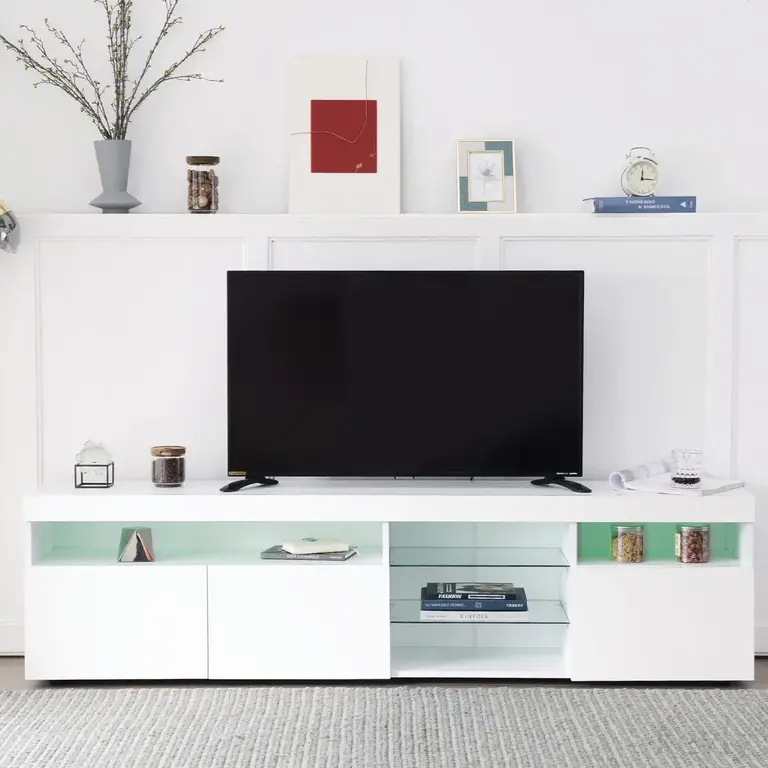 Modern Design TV Stands For Tvs Up To 80'' Color: White