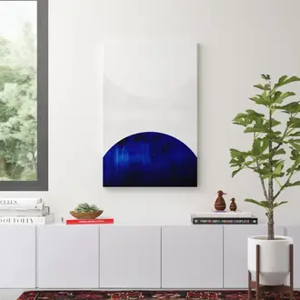 White and Cobalt by LEEMO - Wrapped Canvas Graphic Art Print Size: 60" H x 40" W x 1.5" D