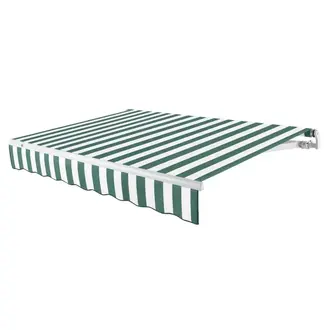 LX-Maui Awntech Patio Retractable Awning Size: 8.5" H x 144" W x 120" D, Color: Forest / White, Motor Orientation: Right Side
