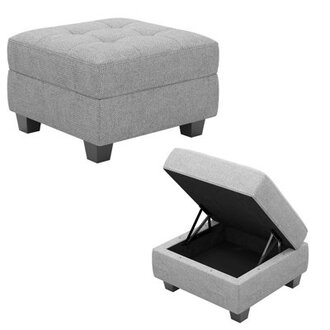 Gargatha Upholstered Ottoman Upholstery Color: Gray