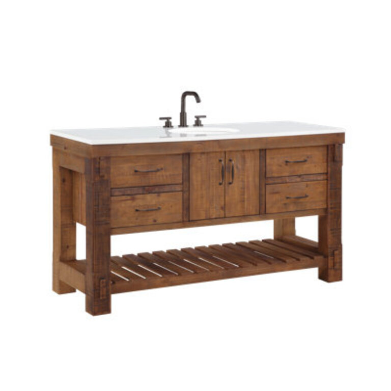 Bromley 60 Single Bathroom Vanity with Quartz Top