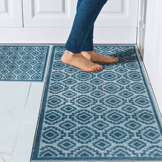 Ludwick 2 Piece Washable Rug Kitchen Mat Set Non-Slip Size: Rectangle 59" x 24" & 35" x 25"