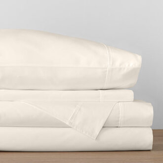 Hayward Egyptian Cotton Sateen Sheet Set Size: Queen, Color: Sand
