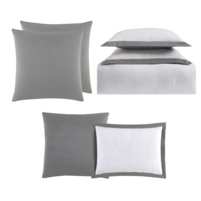 Everyday Microfiber Modern & Contemporary 7 Piece Comforter Set Size: King Comforter + 6 Additional Pieces, Color: Navy