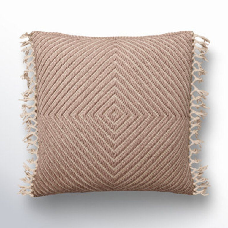 Oakland Polyester/Polyester blend Throw Square Indoor/Outdoor Pillow Color: Light Taupe/Beige, Fill Material: No Fill