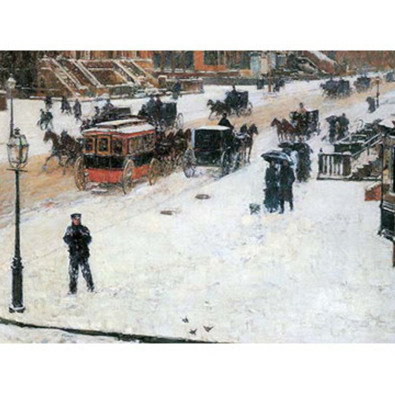 'Fifth Avenue in Winter' by Frederick Childe Hassam Painting Print Size: 20" H x 30" W x 1.5" D