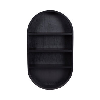 Minx Oval Solid Mango Wood Accent Wall Shelf Color/Finish: Black