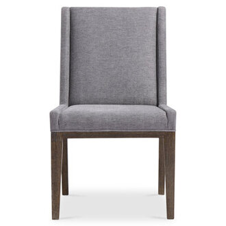 Linea Side Chair in Cerused Greige Finish Upholstery Color: Cerused Charcoal (Set of 2)