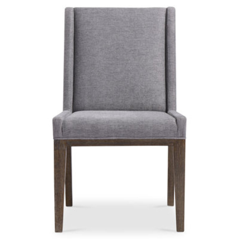 Linea Side Chair in Cerused Greige Finish Upholstery Color: Cerused Charcoal (Set of 2)