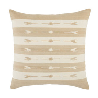 Estela 100% Cotton Throw Square Pillow Color: Taupe, Fill Material: Down