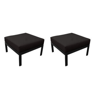 Madison Outdoor Ottoman with Cushion Fabric: Onyx (Set of 2)