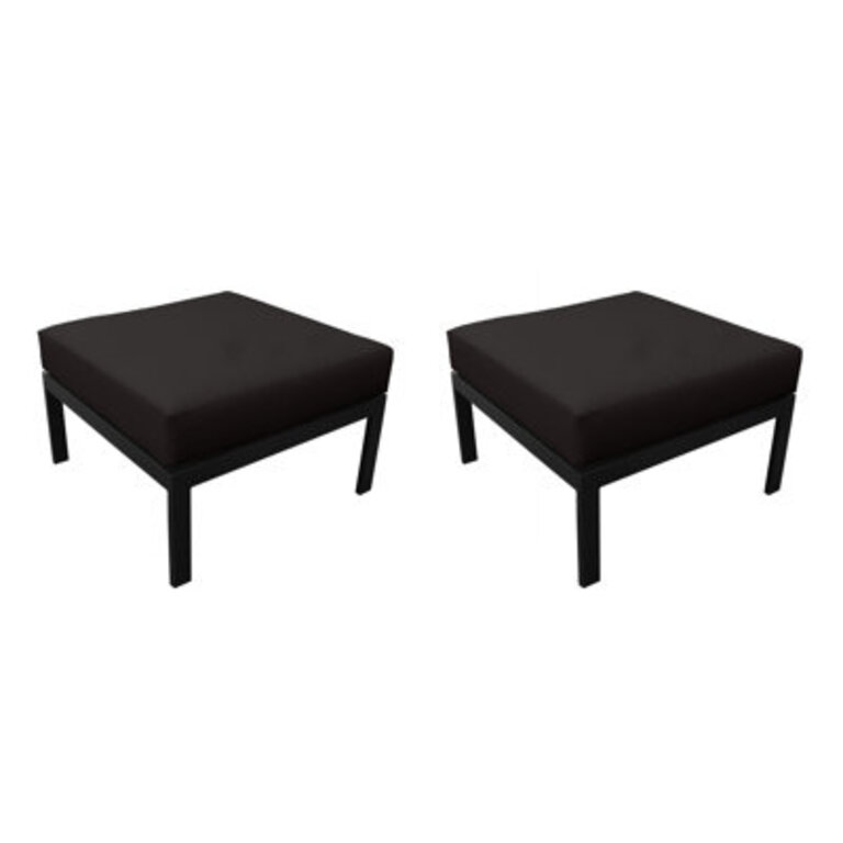 Madison Outdoor Ottoman with Cushion Fabric: Onyx (Set of 2)