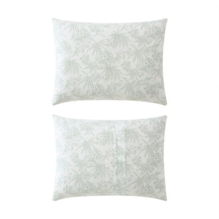Tommy Bahama Pen And Ink Green Cotton Queen Duvet Cover Set Size: Queen Duvet Cover + 2 Standard Shams