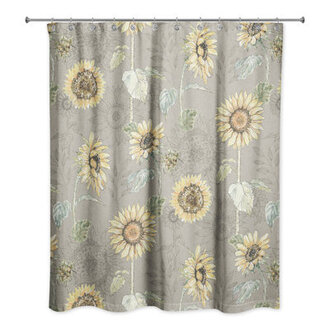 Floral Single Shower Curtain Color: Brown