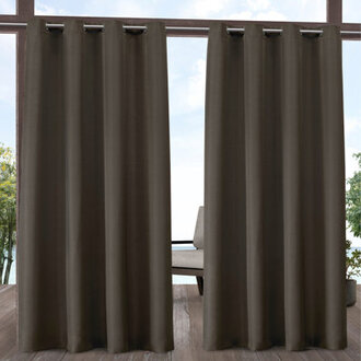 Exclusive Home Solid Light-Filtering Outdoor Grommet Curtain Panels Curtain Color: Teal, Size per Panel: 54" W x 96" L