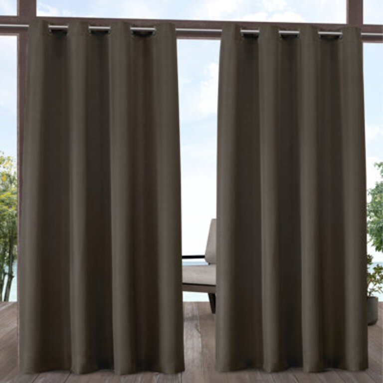 Exclusive Home Solid Light-Filtering Outdoor Grommet Curtain Panels Curtain Color: Teal, Size per Panel: 54" W x 96" L