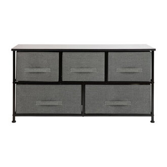 Huey 5 Drawer 39.37" W Double Dresser Color (Base/Top): Black/Dark Gray