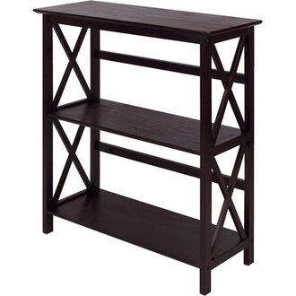 Solid Wood Etagere Bookcase Color: Espresso, Size: 34" H x 29.5" W x 11.75" D