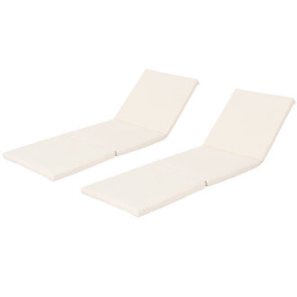 Indoor/Outdoor Chaise Lounge Cushion Fabric: Cream