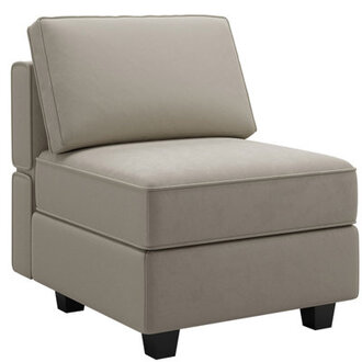 Nairoby 26.4'' Wide Upholstered Armless Chair with Pillow Back, Storage Single Chair Module Part For Sectional Sofa Fabric: Gray Velvet