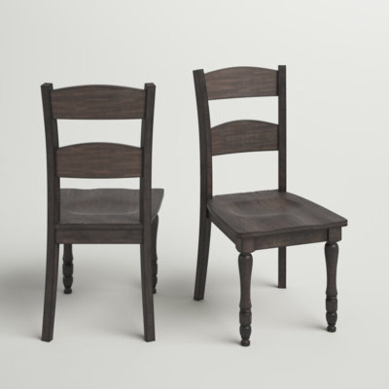 Set of 2 Hebden Solid Wood Ladder Back Side Chairs