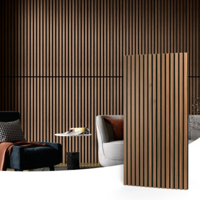4Pcs 236 x 4724 Wood Look Acoustic Slat Wall PanelingSound proof 3D Wall Panels 31 sqftCase