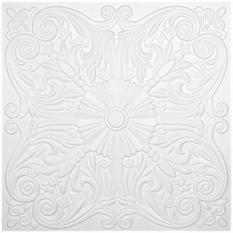 Art3d 24 x 24  PVC Glue up Ceiling Tiles Waterproof Spanish Floral Drop in Ceiling Tile Pack of 12